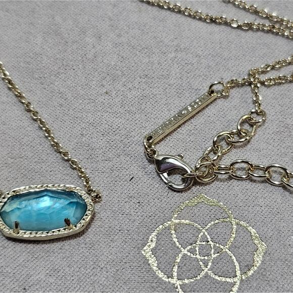 Kendra Scott London Blue and Gold Elisa Necklace - Picture 6 of 9